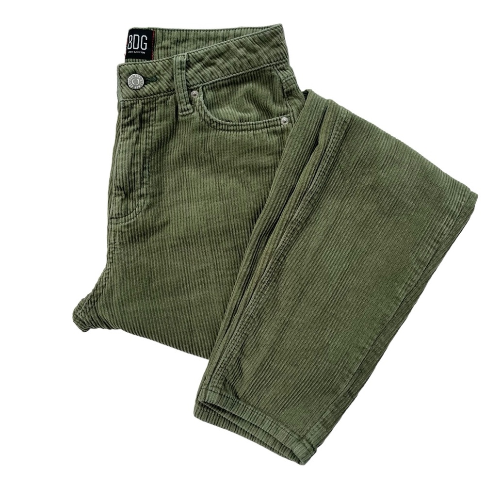 BDG Urban Outfitters Womens 25 Forest Green Mom High Rise Corduroy Pants LHSK710